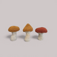 Small Crocheted Mushroom set of 3