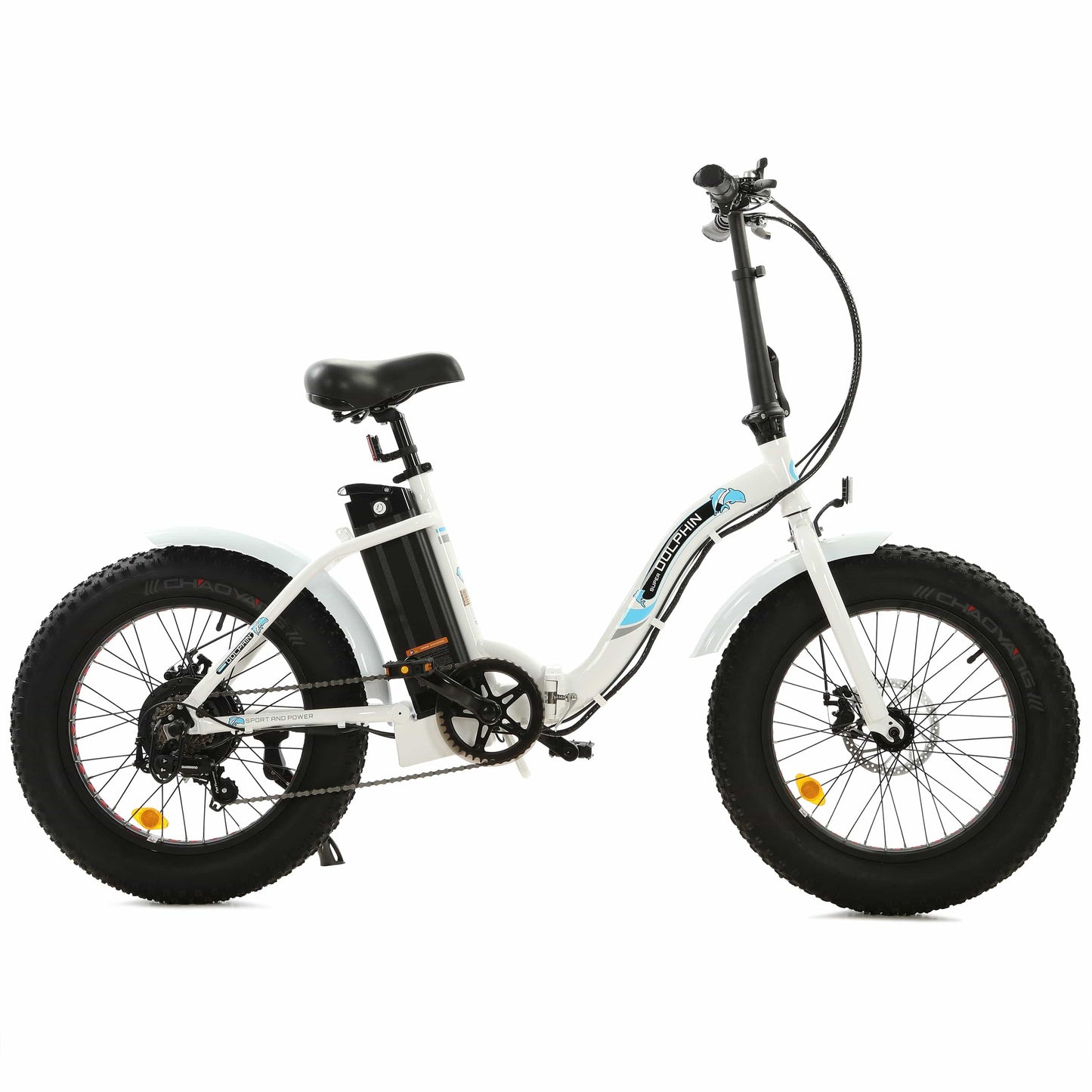 Dolphin UL Certified-Ecotric 20inch black Portable and folding fat electric bike