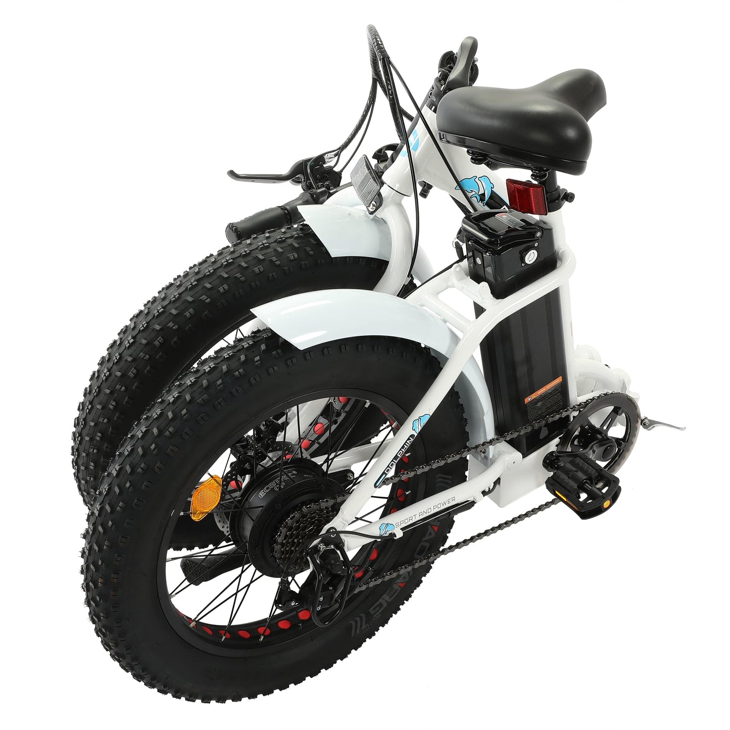 Dolphin UL Certified-Ecotric 20inch black Portable and folding fat electric bike