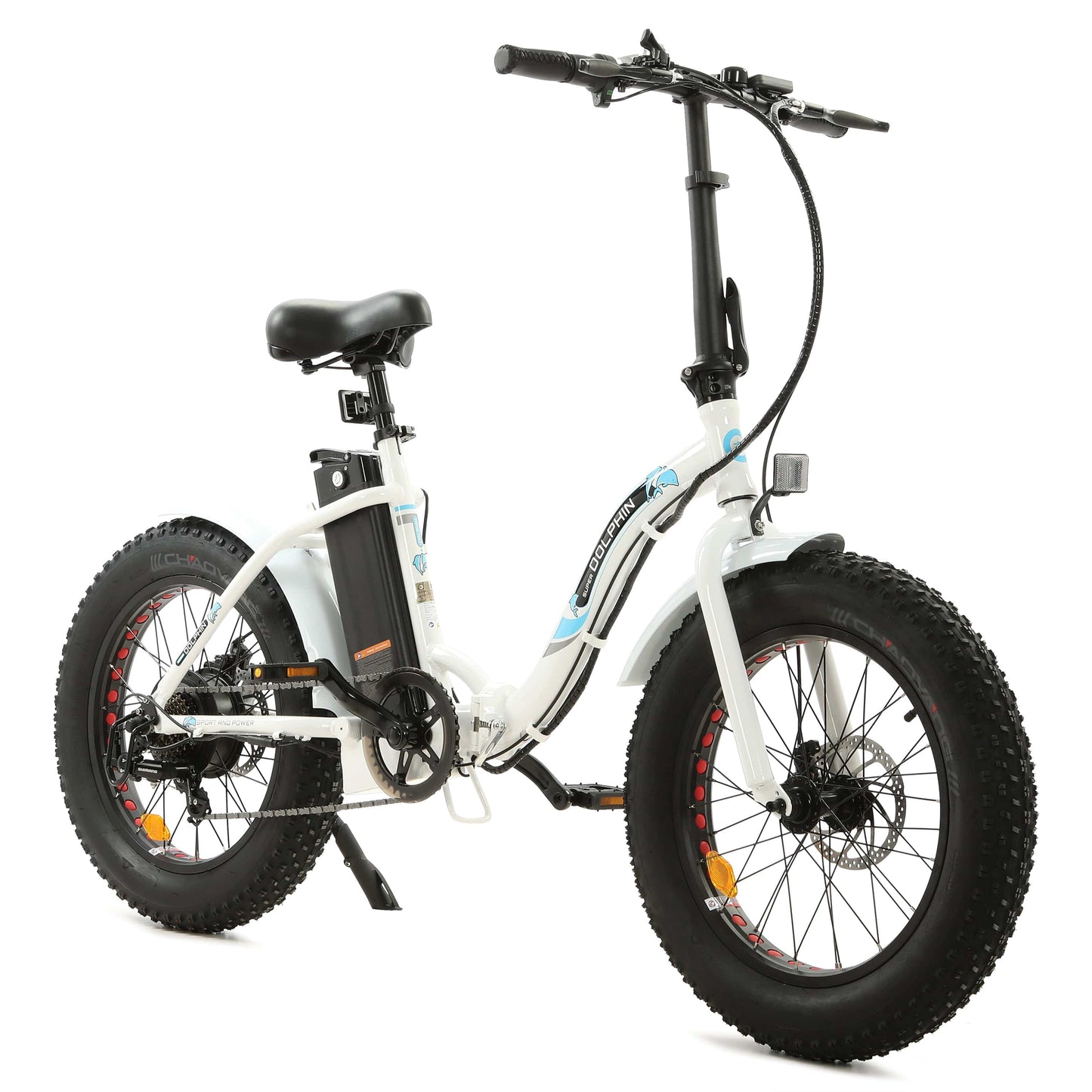 Dolphin UL Certified-Ecotric 20inch black Portable and folding fat electric bike